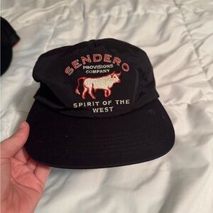 Sendero Black Cap with Red Embroidery
